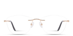 Shop TRICE Logo Unisex Rimless Irregular Eyeglasses in Gold online.