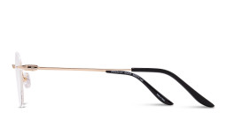 Shop TRICE Logo Unisex Rimless Irregular Eyeglasses in Gold online.