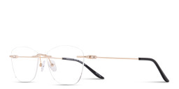 Shop TRICE Logo Unisex Rimless Irregular Eyeglasses in Gold online.