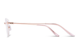 Shop TRICE Logo Unisex Rimless Irregular Eyeglasses in Rose Gold online.