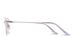 Shop TRICE Logo Unisex Rimless Irregular Eyeglasses in Silver online.