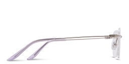 Shop TRICE Logo Unisex Rimless Irregular Eyeglasses in Silver online.