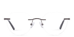 Shop TRICE Logo Unisex Rimless Panthos Eyeglasses in Gunmetal online.