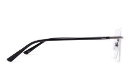 Shop TRICE Logo Unisex Rimless Panthos Eyeglasses in Gunmetal online.