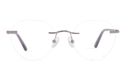 Shop TRICE Logo Unisex Rimless Panthos Eyeglasses in Dark Gunmetal online.