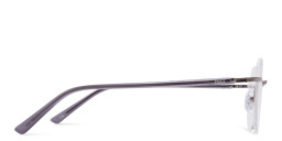 Shop TRICE Logo Unisex Rimless Panthos Eyeglasses in Dark Gunmetal online.