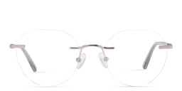 TRICE Logo Unisex Rimless Panthos Eyeglasses in Silver – Product Photo 3