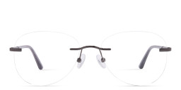 TRICE Unisex Wide Rimless Aviator Eyeglasses in Dark Gunmetal – Product Photo 1