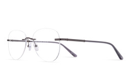 Shop TRICE Unisex Wide Rimless Aviator Eyeglasses in Dark Gunmetal online.
