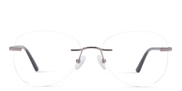 Shop TRICE Unisex Wide Rimless Aviator Eyeglasses in Silver online.