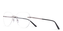 TRICE Unisex Wide Rimless Aviator Eyeglasses in Silver – Product Photo 2