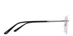 Shop TRICE Unisex Wide Rimless Aviator Eyeglasses in Silver online.