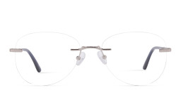 Shop TRICE Unisex Wide Rimless Aviator Eyeglasses in Ruthenium online.