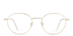 TRICE Logo Round Eyeglasses in Gold – Product Photo 2