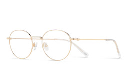 TRICE Logo Round Eyeglasses in Gold – Product Photo 2