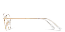 Shop TRICE Logo Round Eyeglasses in Gold online.