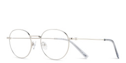 TRICE Logo Round Eyeglasses in Silver – Product Photo 2