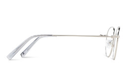 TRICE Logo Round Eyeglasses in Silver – Product Photo 3