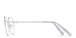 TRICE Logo Round Eyeglasses in Silver – Product Photo 4