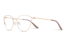 Shop TRICE Logo Cat-Eye Eyeglasses in Polished Gold online.