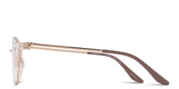 Shop TRICE Logo Cat-Eye Eyeglasses in Polished Gold online.