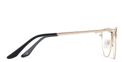 Shop TRICE Logo Cat-Eye Eyeglasses in Gold Black online.