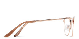 Shop TRICE Logo Cat-Eye Eyeglasses in Beige & Rose Gold online.