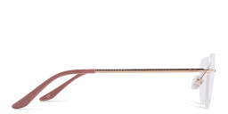 TRICE Logo Rimless Cat-Eye Eyeglasses in Gold – Product Photo 4