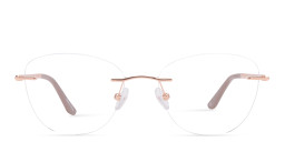 TRICE Logo Rimless Cat-Eye Eyeglasses in Rose Gold – Product Photo 1