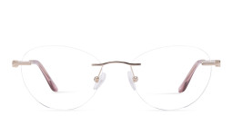 TRICE Logo Rimless Cat-Eye Eyeglasses in Rose Gold – Product Photo 1