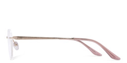 TRICE Logo Rimless Cat-Eye Eyeglasses in Rose Gold – Product Photo 4