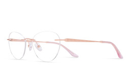 Shop TRICE Logo Rimless Cat-Eye Eyeglasses in Yellow Gold online.