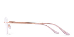 Shop TRICE Logo Rimless Cat-Eye Eyeglasses in Yellow Gold online.