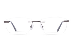 TRICE Logo Rimless Rectangle Eyeglasses in Gunmetal – Product Photo 1