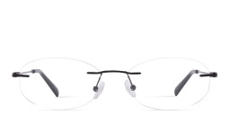 TRICE Logo Rimless Oval Eyeglasses in Black – Product Photo 1