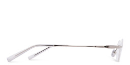 TRICE Logo Rimless Oval Eyeglasses in Silver – Product Photo 3