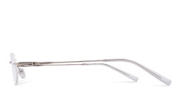 TRICE Logo Rimless Oval Eyeglasses in Silver – Product Photo 4