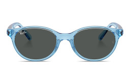 Shop Ray-Ban Junior Kids Bio-Based Square Sunglasses in Transparent Blue online.