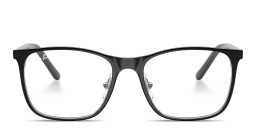 Shop Ray-Ban Junior Optics Kids Square Eyeglasses in Black On Silver online.