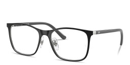 Shop Ray-Ban Junior Optics Kids Square Eyeglasses in Black On Silver online.