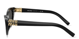 Shop MIU MIU Vertical Logo Cat-Eye Sunglasses in Black online.