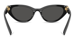 Shop MIU MIU Vertical Logo Cat-Eye Sunglasses in Black online.