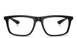 Shop Emporio Armani Essential Leisure Square Eyeglasses in Matte Black online.