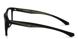 Shop Emporio Armani Essential Leisure Square Eyeglasses in Matte Black online.