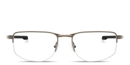 Shop Oakley Addams 0.5 Half-Rim Rectangle Eyeglasses in Pewter online.