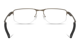 Shop Oakley Addams 0.5 Half-Rim Rectangle Eyeglasses in Pewter online.