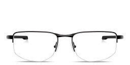Shop Oakley Addams 0.5 Half-Rim Rectangle Eyeglasses in Black online.
