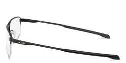 Shop Oakley Addams 0.5 Wide Half-Rim Rectangle Eyeglasses in Black online.
