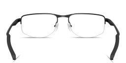 Shop Oakley Addams 0.5 Wide Half-Rim Rectangle Eyeglasses in Black online.