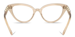 Shop Swarovski Crystal-Embellished Cat-Eye Eyeglasses in Beige online.